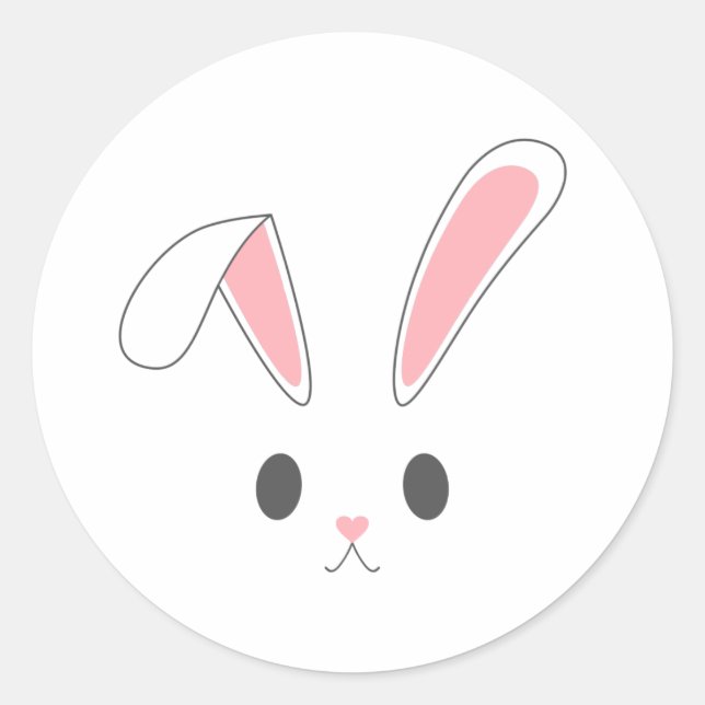 Simple and Cute Easter Bunny Rabbit | Sticker Seal (Front)