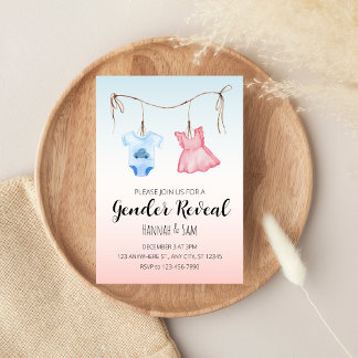 Simple and Cute Gender Reveal Party Invitation
