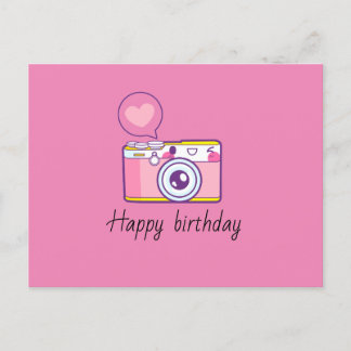 Simple and Cute Happy birthday postcard