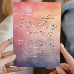 Simple and elegant 21st birthday party invitation