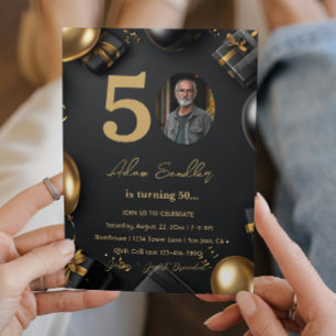 Simple and Elegant 50th birthday party 1 Invitation