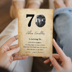 Simple and elegant 70th Birthday Party Invitation