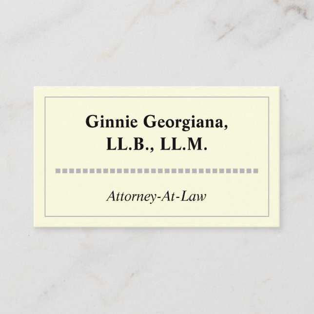 Simple and Elegant Attorney-At-Law Business Card (Front)