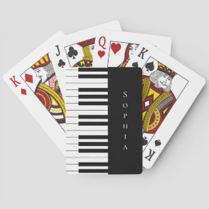 Simple and Elegant Black and White Piano Keyboard  Playing Cards
