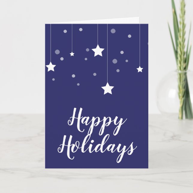 Simple and Elegant Blue and White Christmas Card (Front)