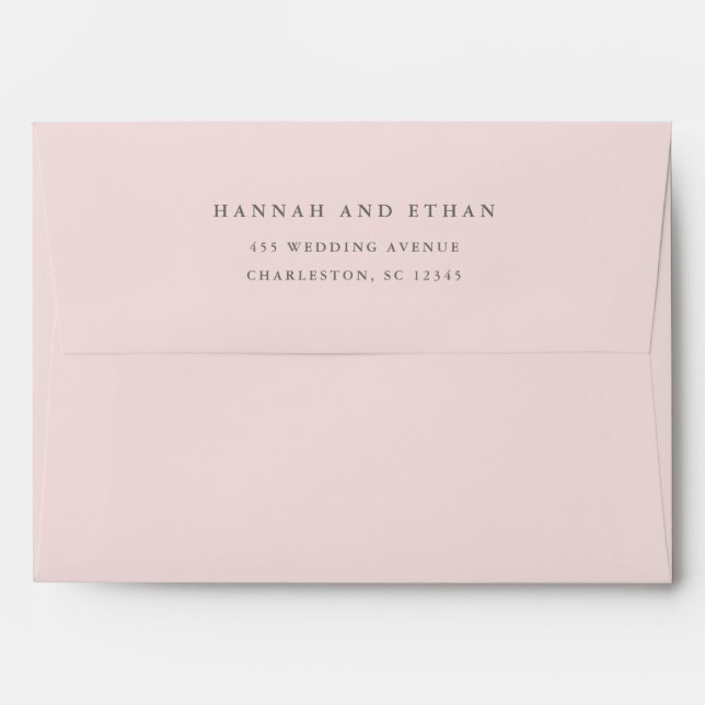 Simple and Elegant Blush Pink | Wedding Envelope (Back (Top Flap))