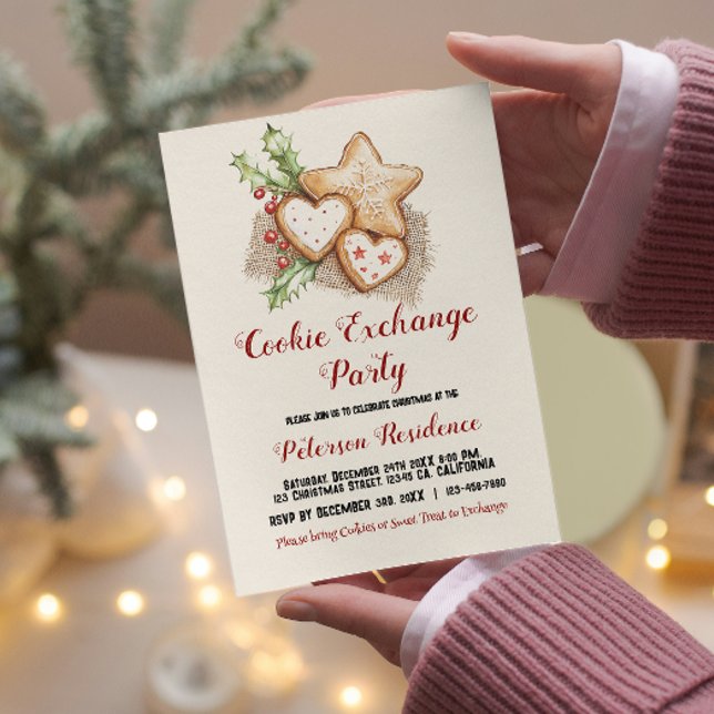 Simple and Elegant Christmas Cookie Exchange Invitation (Creator Uploaded)