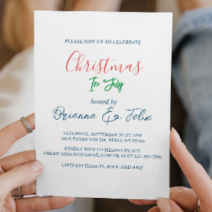 Simple and Elegant Christmas In July Invitation