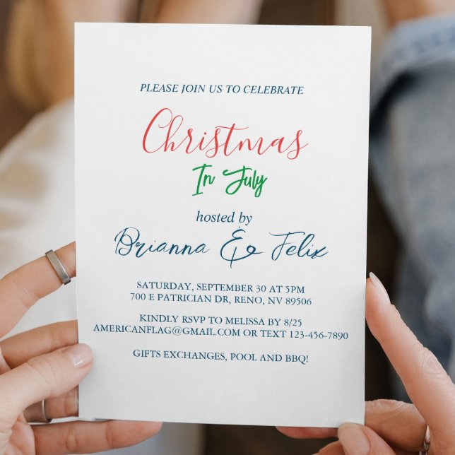 Simple and Elegant Christmas In July Invitation (Creator Uploaded)