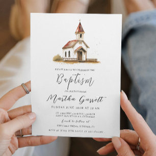 Simple And Elegant Church Girl Baptism Invitation