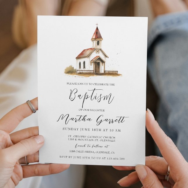 Simple And Elegant Church Girl Baptism Invitation (Creator Uploaded)