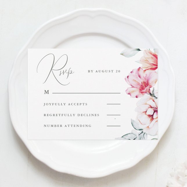 Simple and Elegant Colourful Floral Rsvp White (Creator Uploaded)