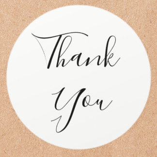 Simple And Elegant Cursive Thank You Classic Round Sticker
