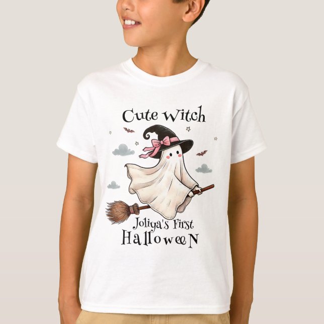Simple and Elegant Cute witch first Halloween T-Shirt (Front)