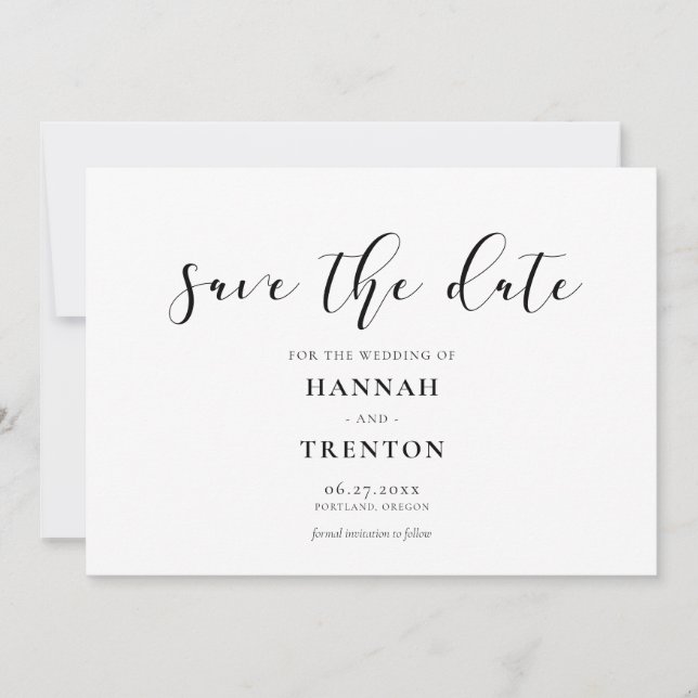 Simple and elegant design save the date (Front)
