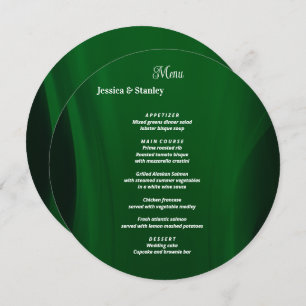 Simple and elegant Emerald green wedding Menu