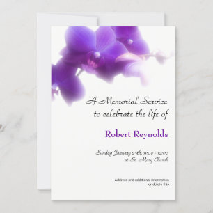Simple and Elegant Floral Memorial Service Invitation