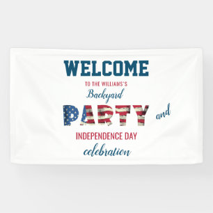 Simple and Elegant Fourth of July Backyard Party Banner