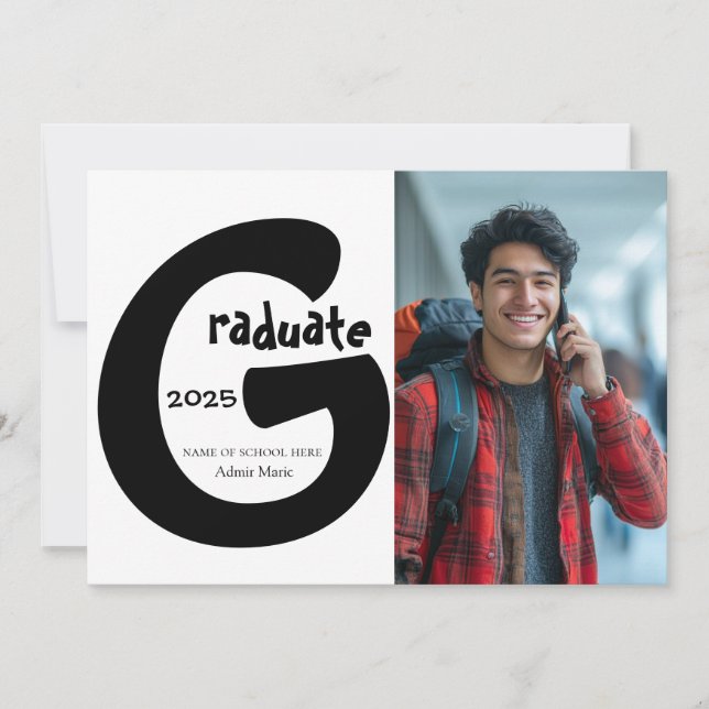 Simple and elegant graduation announcement  (Front)