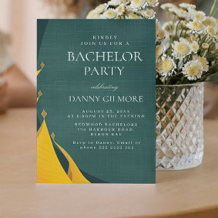 Simple and Elegant Green Bachelor Party  Invitation