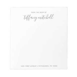 Simple and Elegant Grey and White   Typography Notepad