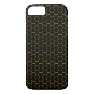 Simple and elegant honeycomb pattern black yellow Case-Mate iPhone case