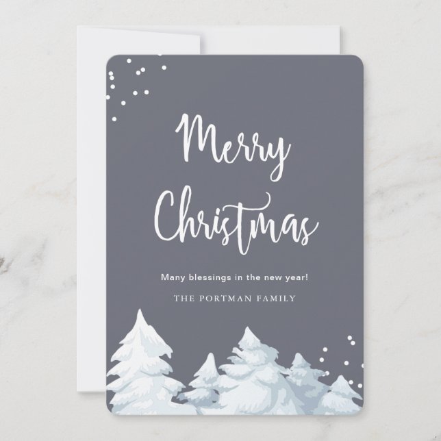 Simple and Elegant Merry Christmas Holiday Card (Front)