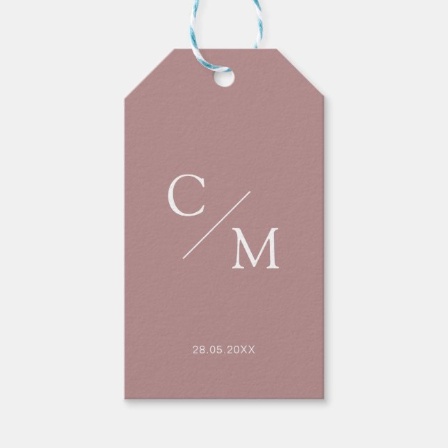 Simple and elegant monogram gift tags (Front)