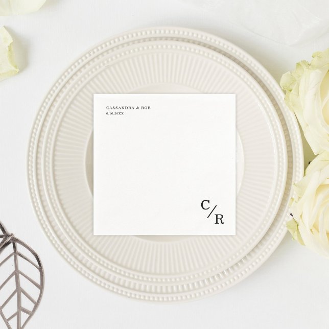 Simple and Elegant Monogram Initials Wedding Napkin (Creator Uploaded)