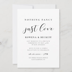 Simple and elegant Nothing fancy Just love Invitation