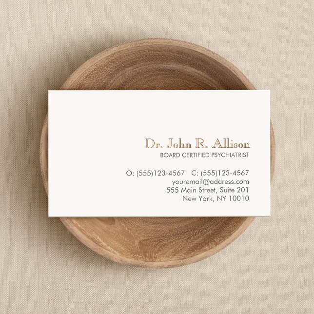 Simple and Elegant Professional Psychiatrist Business Card (Creator Uploaded)