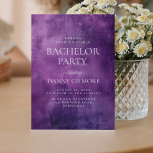 Simple and Elegant Purple Bachelor Party  Invitation