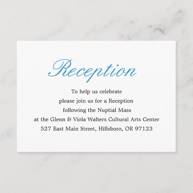 Simple and Elegant Reception Card (Front)