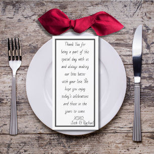 Simple and Elegant Reception Thank You Card