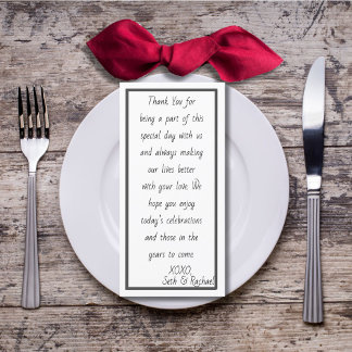 Simple and Elegant Reception Thank You Card