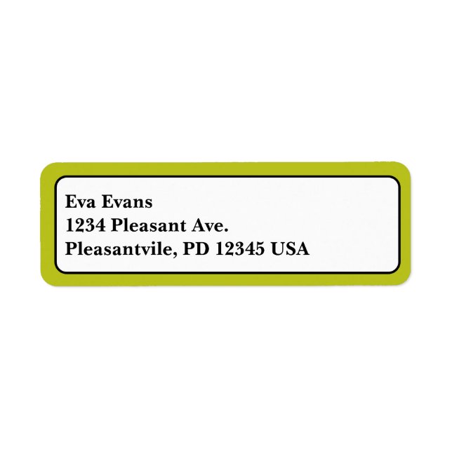 Simple and Elegant Return Address Label (Front)