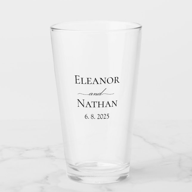 Simple and Elegant Spring Summer Wedding Glass Cup (Front)