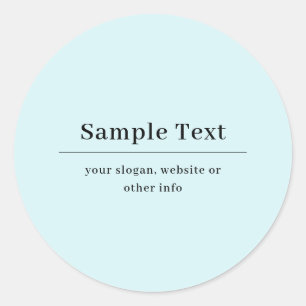 Simple and Elegant Text Template   Light Blue Classic Round Sticker
