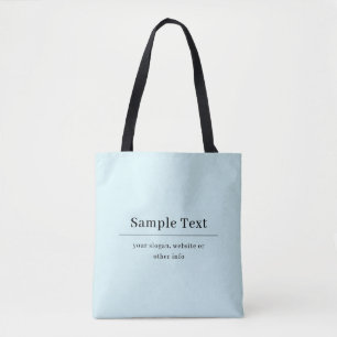 Simple and Elegant Text Template Light Blue Tote Bag