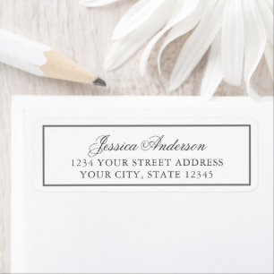 Simple and Elegant Text with Gray Border Return Address Label