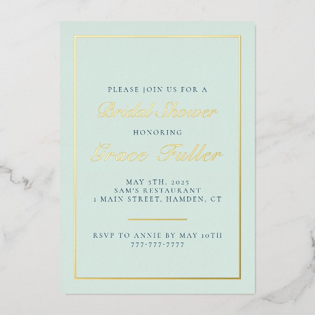 Simple and Elegant Typography Foil Invitation (Front)