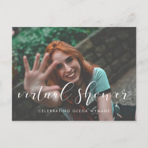 Simple and elegant Virtual Bridal shower photo Postcard