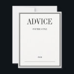 Simple and Elegant Wedding Advice Card<br><div class="desc">Personalise the custom text above. You can find additional coordinating items in our "Simple and Elegant Wedding" collection.</div>
