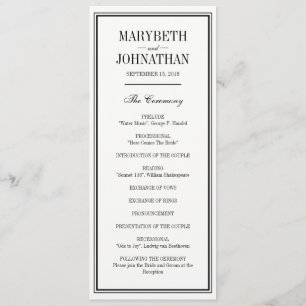 Simple and Elegant Wedding Ceremony Program