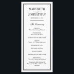 Simple and Elegant Wedding Ceremony Program Card<br><div class="desc">Personalise the custom text above. You can find additional coordinating items in our "Simple and Elegant Wedding" collection.</div>