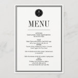 Simple and Elegant Wedding Menu Card<br><div class="desc">Personalise the custom text above. You can find additional coordinating items in our "Simple and Elegant Wedding" collection.</div>