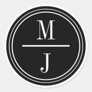 Simple and Elegant Wedding Monogram Favour Sticker