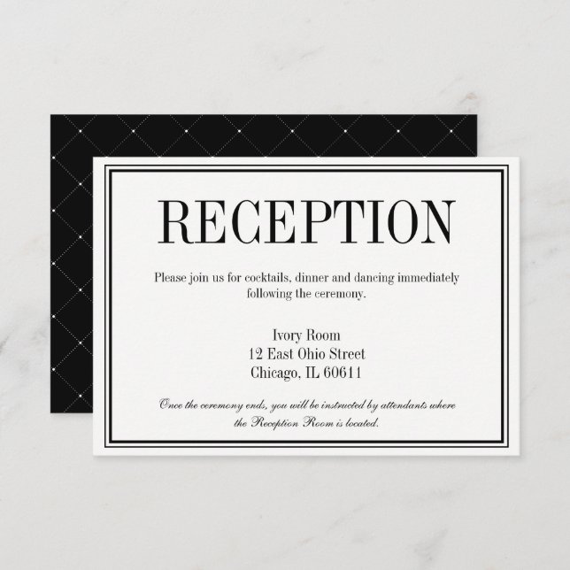 Simple and Elegant Wedding Reception Card (Front/Back)