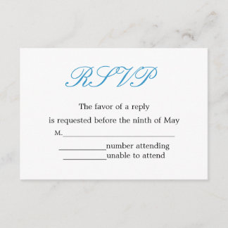 Simple and Elegant Wedding Reception RSVP Card