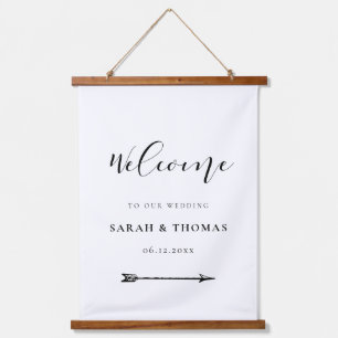 Simple and elegant Welcome to our wedding Hanging Tapestry